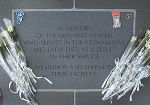 Vietnam Veterans Memorial: In Memory Plaque (U.S. National Park Service)